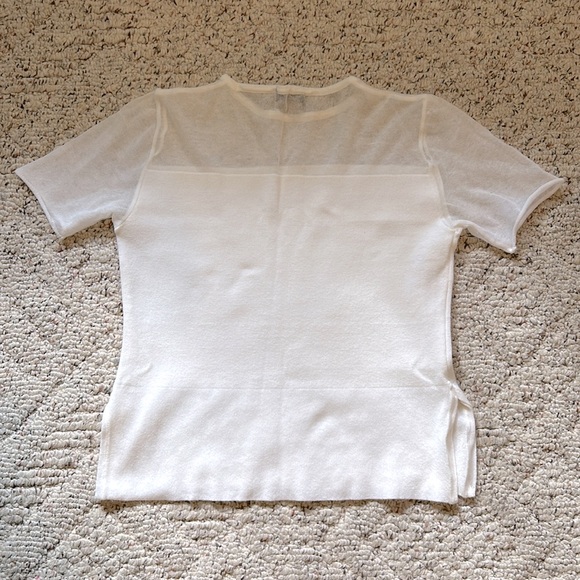 sheer block white knit top - Picture 4 of 5